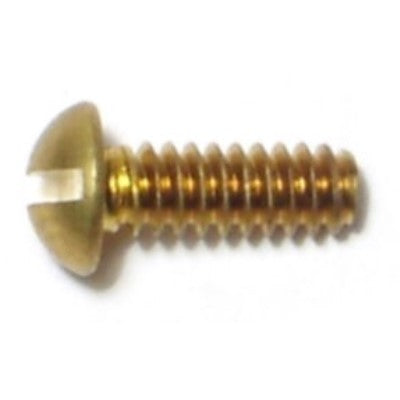 #6-32 x 3/8" Brass Coarse Thread Slotted Round Head Machine Screws