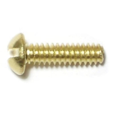 #6-32 x 1/2" Brass Coarse Thread Slotted Round Head Machine Screws