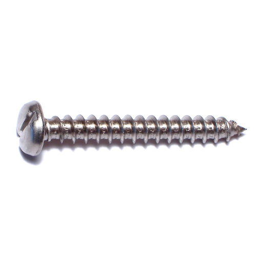 #10 x 1-1/2" 18-8 Stainless Steel Slotted Pan Head Sheet Metal Screws