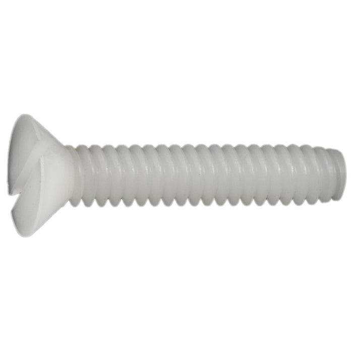 1/4"-20 x 1" Nylon Plastic Coarse Thread Slotted Flat Head Screws