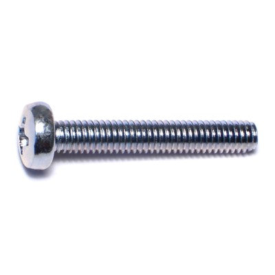 4mm-0.7 x 25mm Zinc Plated Class 4.8 Steel Coarse Thread Phillips Pan Head Machine Screws