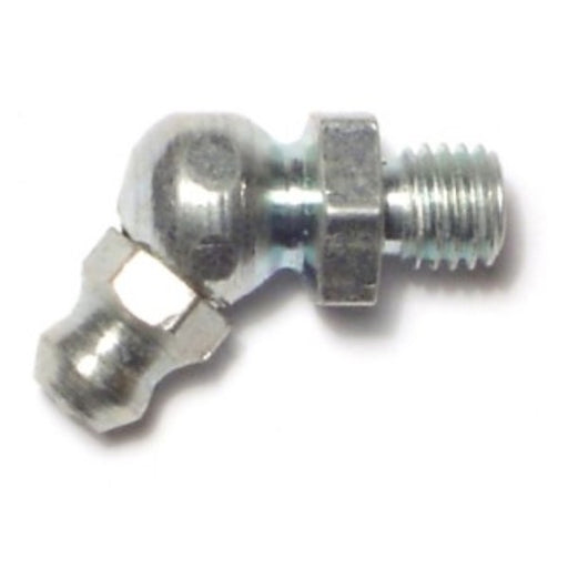 1/4"-28 Zinc Plated Steel Fine Thread 45 Degree Angle Grease Fittings
