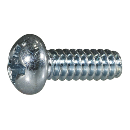 #6-32 x 3/8" Zinc Plated Steel Coarse Thread Phillips Round Head Machine Screws