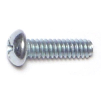 #6-32 x 1/2" Zinc Plated Steel Coarse Thread Phillips Round Head Machine Screws