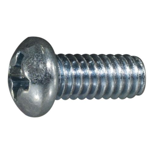#8-32 x 3/8" Zinc Plated Steel Coarse Thread Phillips Round Head Machine Screws