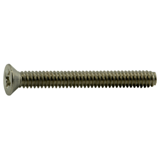 #2-56 x 3/4" 18-8 Stainless Steel Coarse Thread Phillips Flat Head Machine Screws