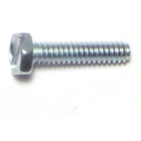 #6-32 x 5/8" Zinc Plated Steel Coarse Thread Slotted Indented Hex Head Machine Screws