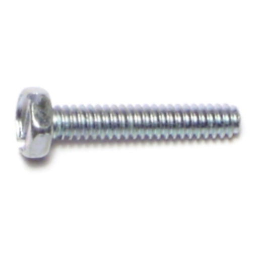 #6-32 x 3/4" Zinc Plated Steel Coarse Thread Slotted Indented Hex Head Machine Screws