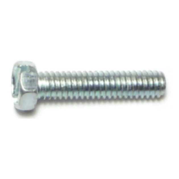 #8-32 x 3/4" Zinc Plated Steel Coarse Thread Slotted Indented Hex Head Machine Screws