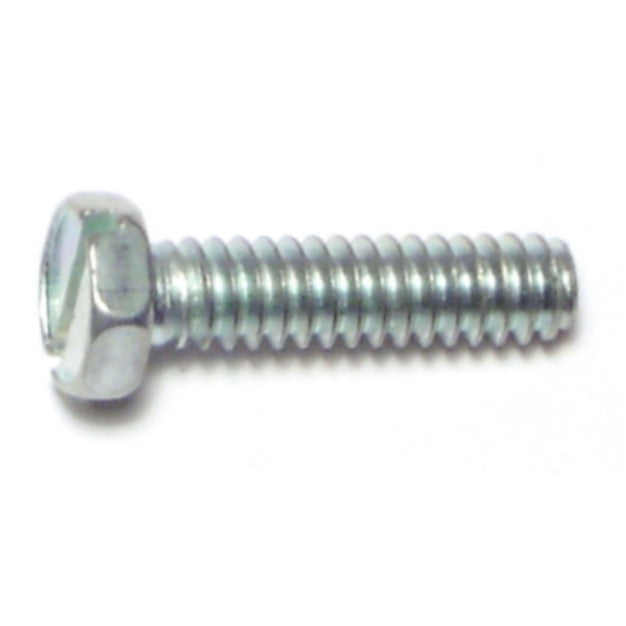 #10-24 x 3/4" Zinc Plated Steel Coarse Thread Slotted Indented Hex Head Machine Screws