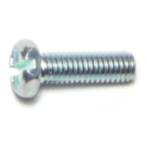 #10-32 x 5/8" Zinc Plated Steel Fine Thread Slotted Indented Hex Head Machine Screws