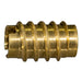 3/8"-16 x 1" Brass Coarse Thread Tapped Wood Inserts