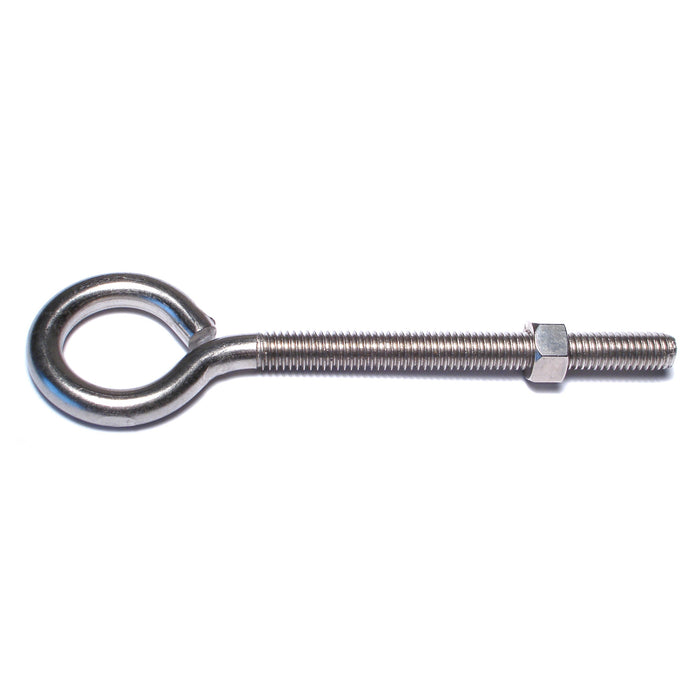 3/8"-16 x 6" 18-8 Stainless Steel Coarse Thread Eye Bolts with Nuts