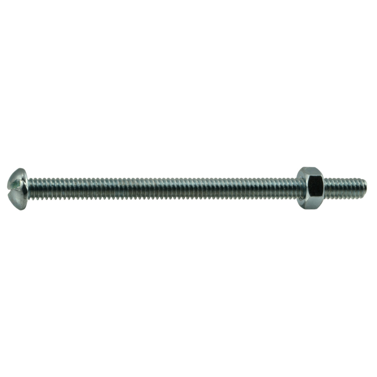 1/4"-20 x 4" Zinc Plated Steel Coarse Thread Slotted Round Head Machine Screws