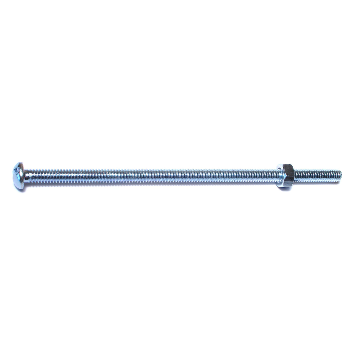 1/4"-20 x 6" Zinc Plated Steel Coarse Thread Slotted Round Head Machine Screws