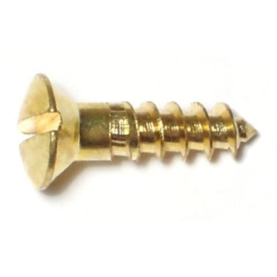 #8 x 5/8" Brass Slotted Oval Head Wood Screws