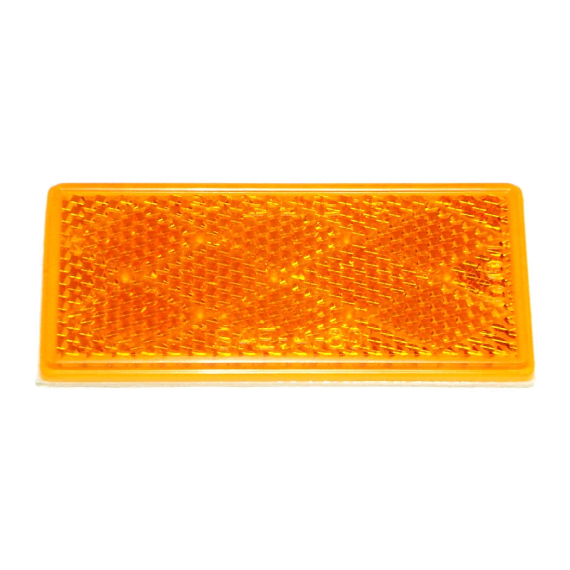 3-1/4" x 1-1/2" Amber Plastic Rectangular Stick-On Reflectors