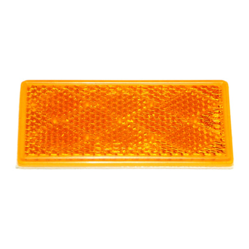 3-1/4" x 1-1/2" Amber Plastic Rectangular Stick-On Reflectors