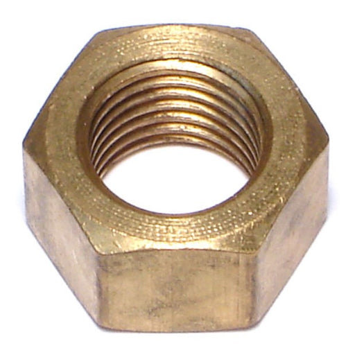7/16"-20 Brass Fine Thread Finished Hex Nuts