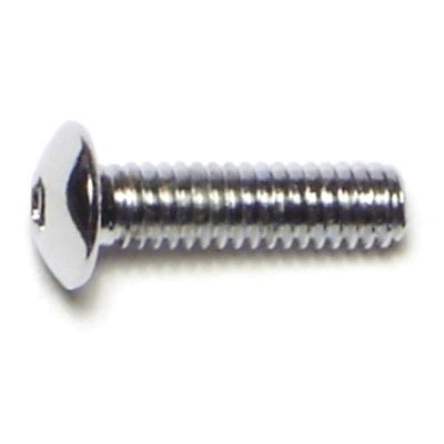 #8-32 x 5/8" Chrome Plated Grade 8 Steel Coarse Thread Button Head Socket Cap Screws