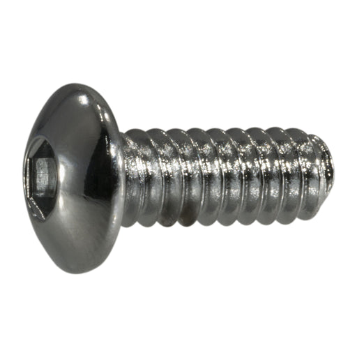 #10-24 x 1/2" Chrome Plated Grade 8 Steel Coarse Thread Button Head Socket Cap Screws