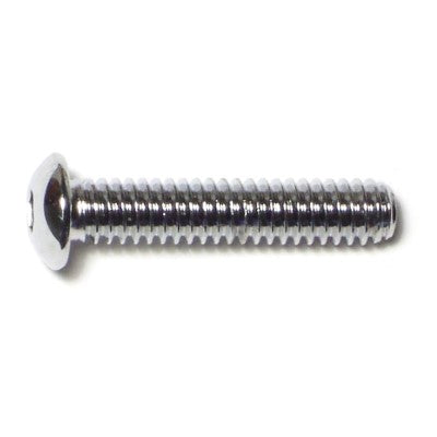 1/4"-20 x 1-1/4" Chrome Plated Grade 8 Steel Coarse Thread Button Head Socket Cap Screws