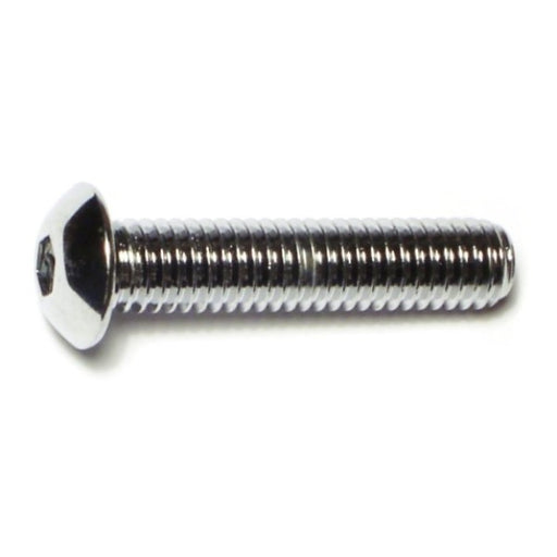 3/8"-16 x 1-3/4" Chrome Plated Grade 8 Steel Coarse Thread Button Head Socket Cap Screws