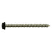 #10 x 2-1/2" Black Painted 18-8 Stainless Steel Hex Washer Head Sheet Metal Screws