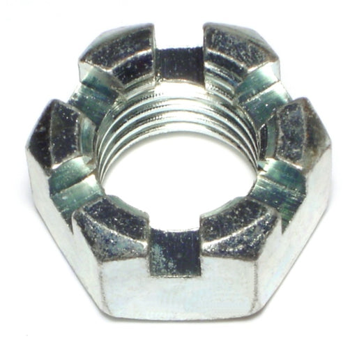 1"-8 Zinc Plated Steel Coarse Thread Slotted Hex Nuts