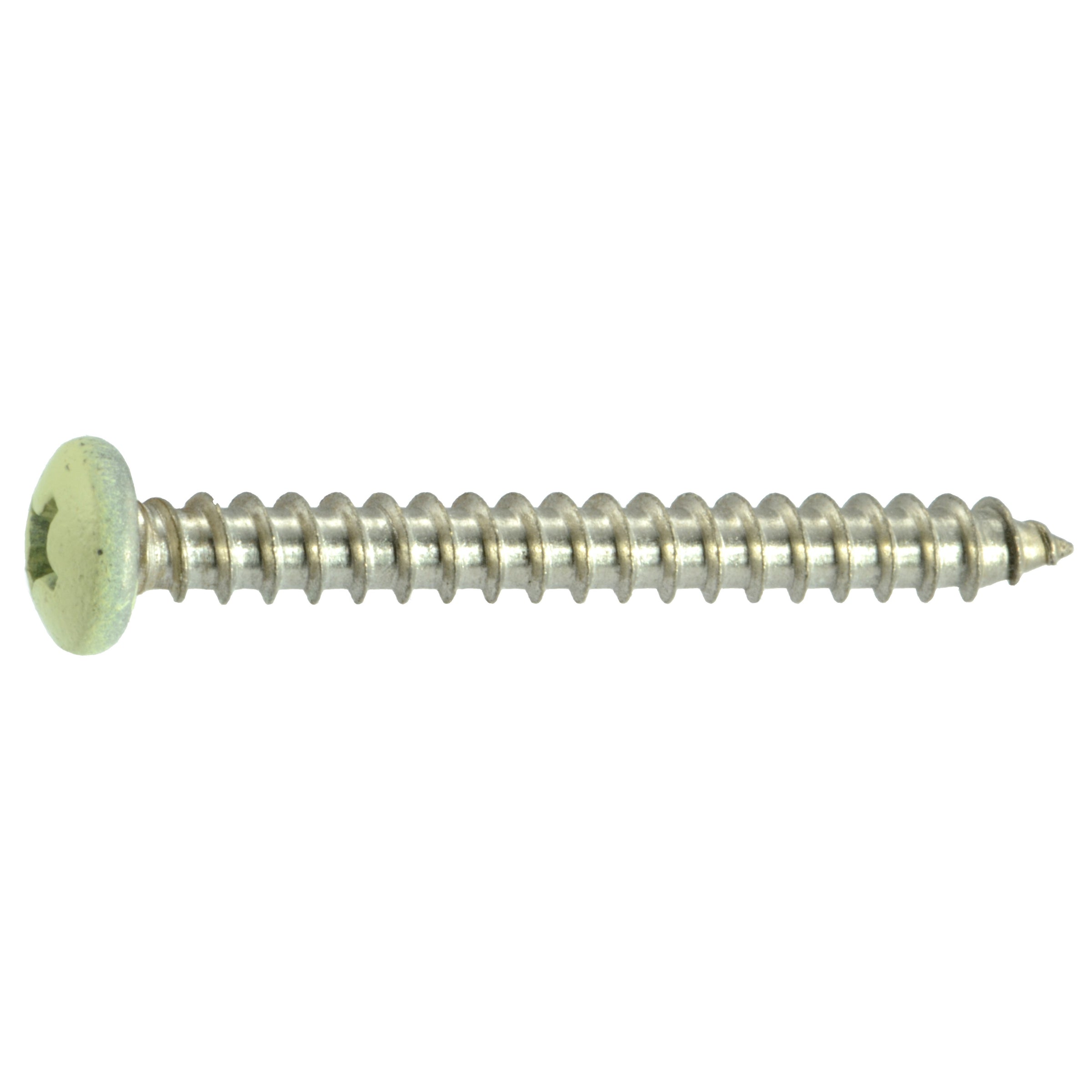 #8 x 1-1/2" Beige Painted 18-8 Stainless Steel Phillips Pan Head Sheet Metal Screws