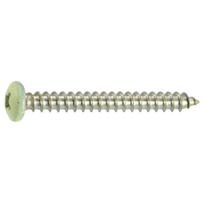 #8 x 1-1/2" Beige Painted 18-8 Stainless Steel Phillips Pan Head Sheet Metal Screws