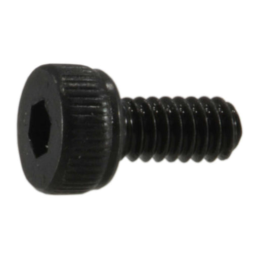 2mm-0.4 x 4mm Black Oxide Class 12.9 Steel Coarse Thread Knurled Head Hex Socket Cap Screws