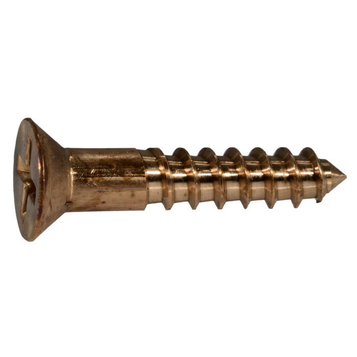 #10 x 1" Silicon Bronze Phillips Flat Head Wood Screws