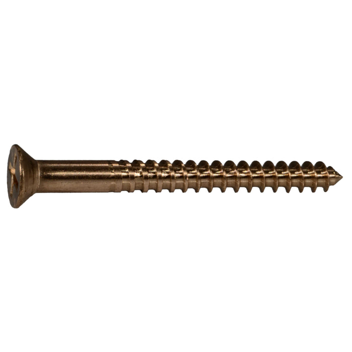 #10 x 2" Silicon Bronze Phillips Flat Head Wood Screws