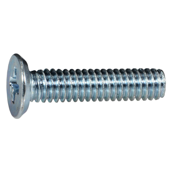 #8-32 x 3/4" Zinc Plated Steel Coarse Thread Phillips Flat Undercut Head Machine Screws