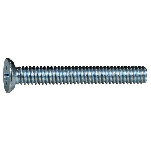 #8-32 x 1-1/4" Zinc Plated Steel Coarse Thread Phillips Flat Undercut Head Machine Screws