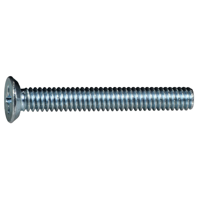 #8-32 x 1-1/4" Zinc Plated Steel Coarse Thread Phillips Flat Undercut Head Machine Screws