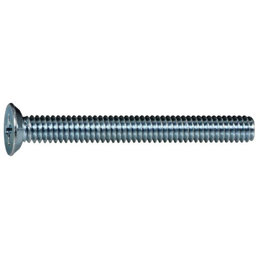 #8-32 x 1-1/2" Zinc Plated Steel Coarse Thread Phillips Flat Undercut Head Machine Screws