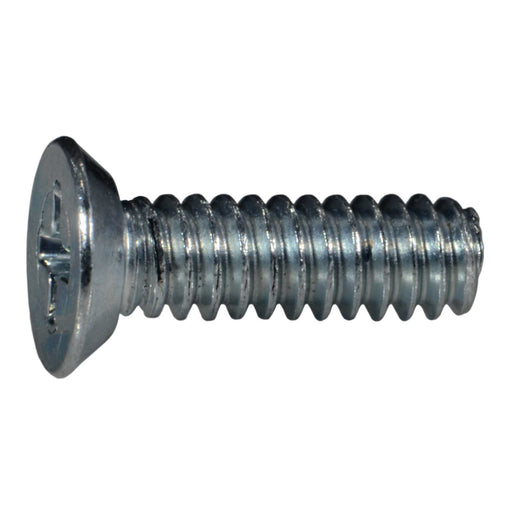 #10-24 x 5/8" Zinc Plated Steel Coarse Thread Phillips Flat Undercut Head Machine Screws