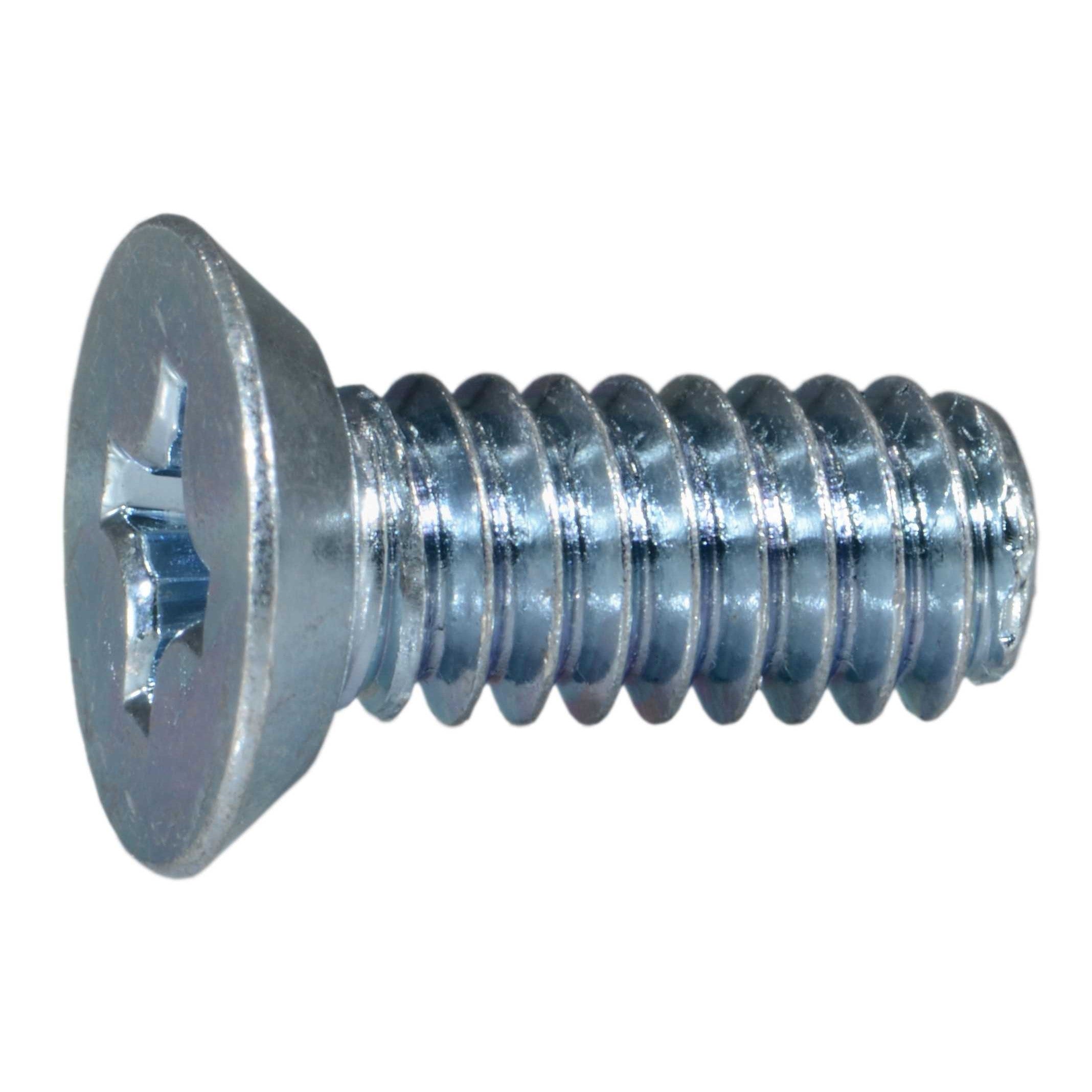 1/4"-20 x 5/8" Zinc Plated Steel Coarse Thread Phillips Flat Undercut Head Machine Screws