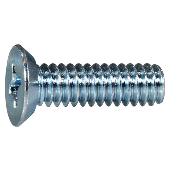 1/4"-20 x 7/8" Zinc Plated Steel Coarse Thread Phillips Flat Undercut Head Machine Screws