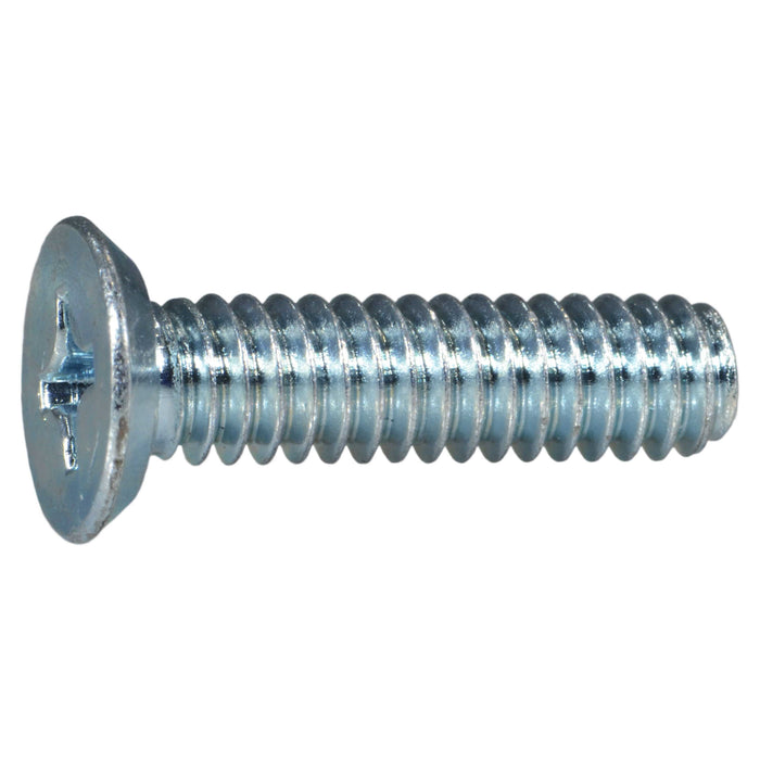 1/4"-20 x 1" Zinc Plated Steel Coarse Thread Phillips Flat Undercut Head Machine Screws