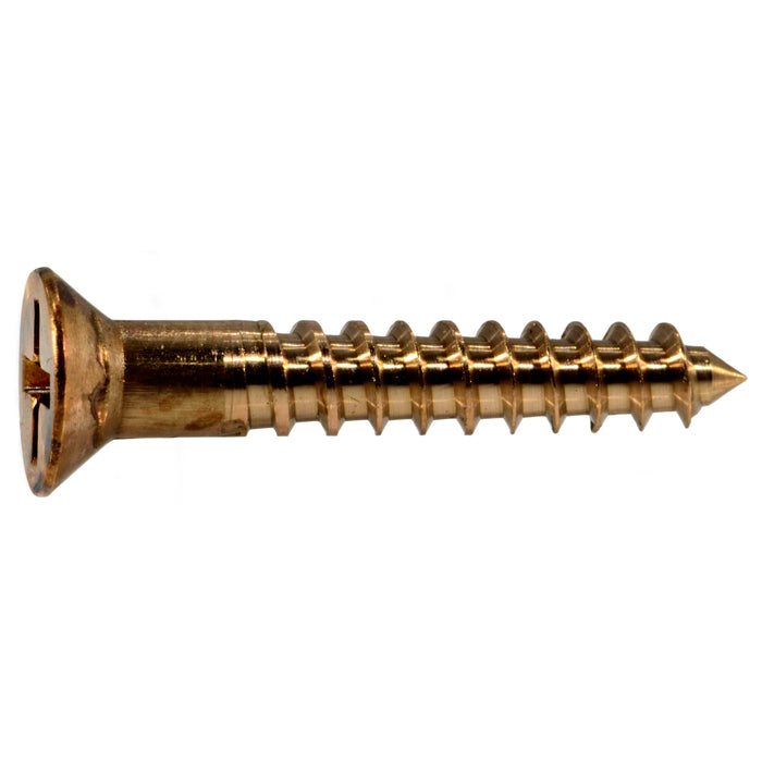 #8 x 1" Silicon Bronze Phillips Flat Head Wood Screws