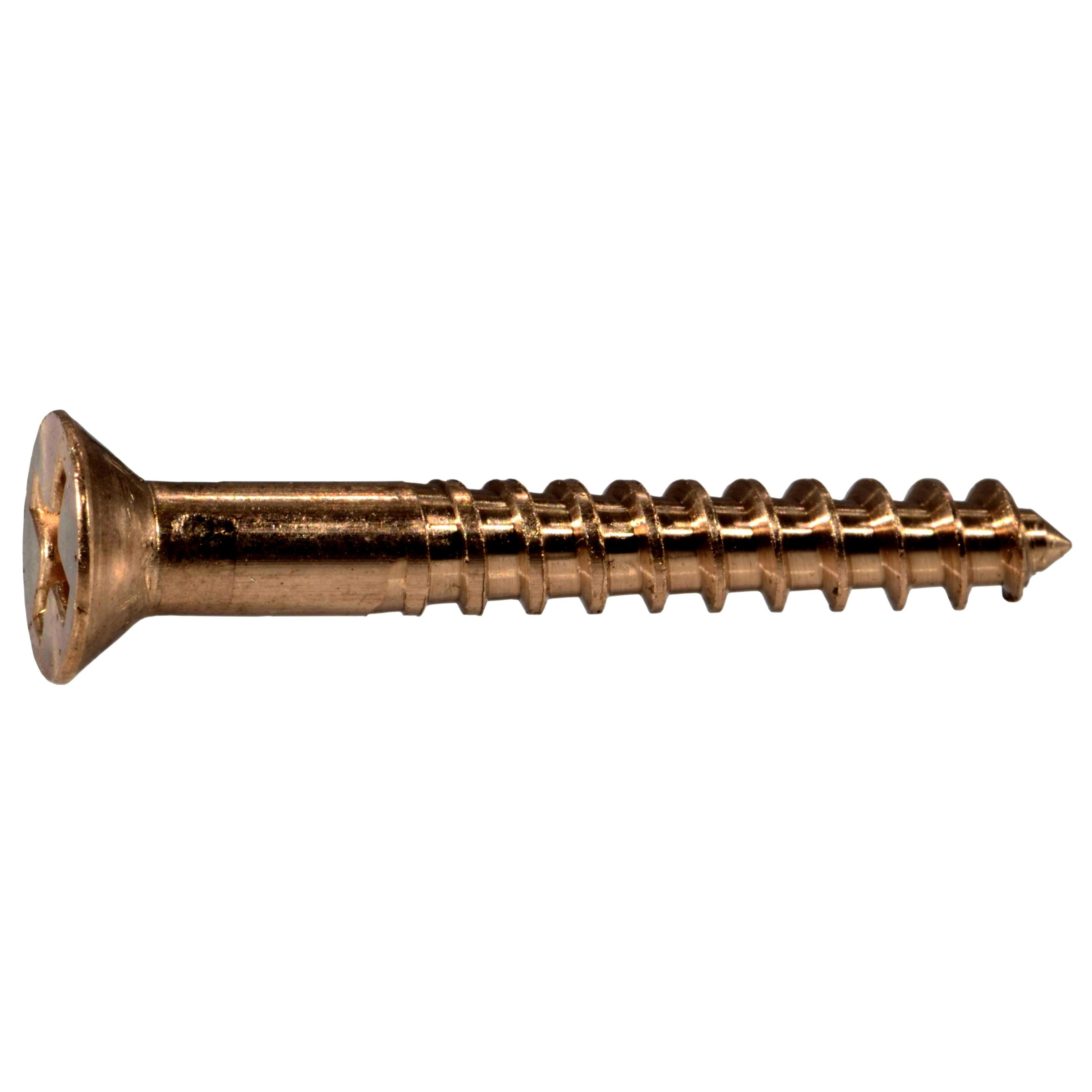 #8 x 1-1/4" Silicon Bronze Phillips Flat Head Wood Screws