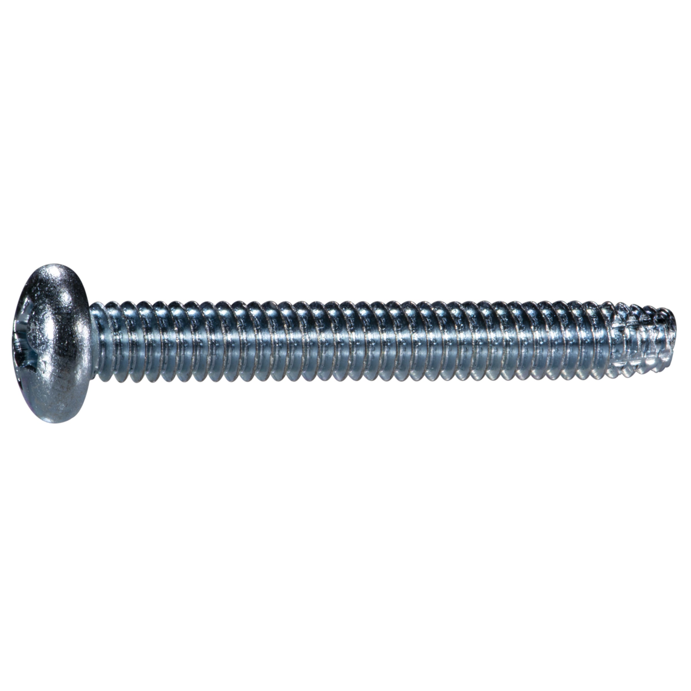 1/4"-20 x 2" Zinc Plated Steel Coarse Thread Phillips Pan Head Type F Sheet Metal Screws
