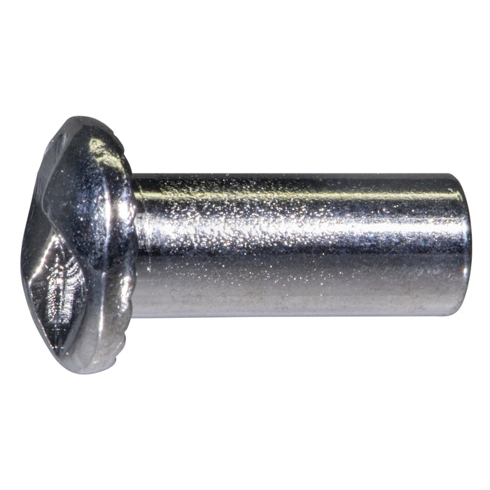 1/4" OD x 5/8" Zinc Plated Steel Slotted One-Way Screw Posts