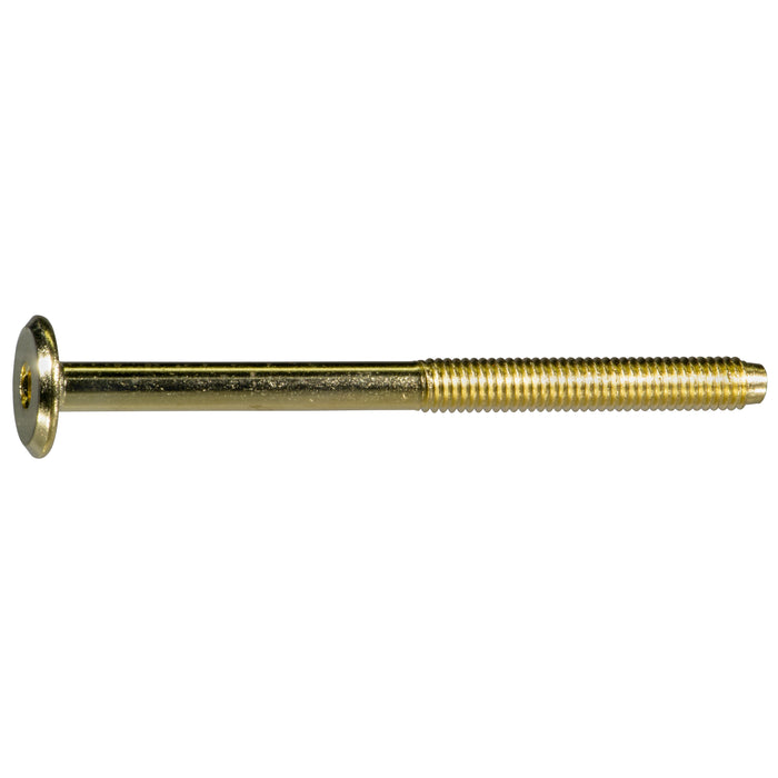 6mm-1.00 x 80mm Brass Plated Steel Coarse Thread Joint Connector Bolts