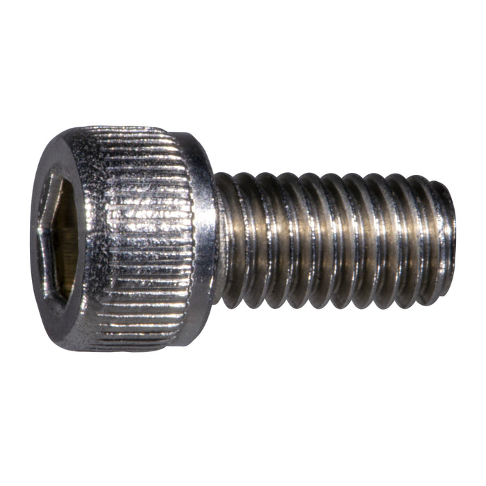 #10 x 3/8" Stainless Steel Fine Thread Knurled Head Hex Socket Cap Screw