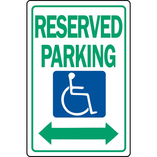 Reserved Parking (Handicapped) Sign 12" x 18" (1 pc.)