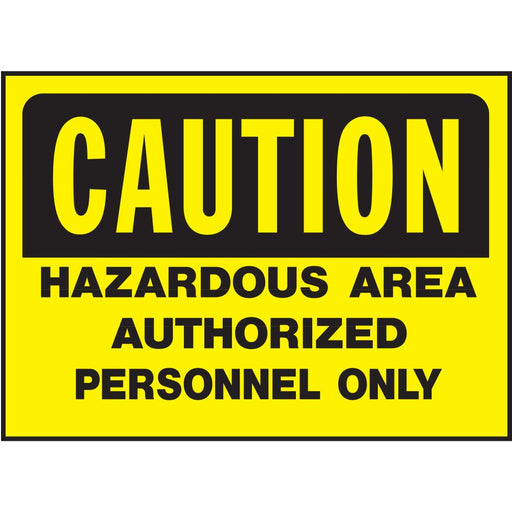 Caution Hazardous Area Sign 10" x 14" (5 pcs.)